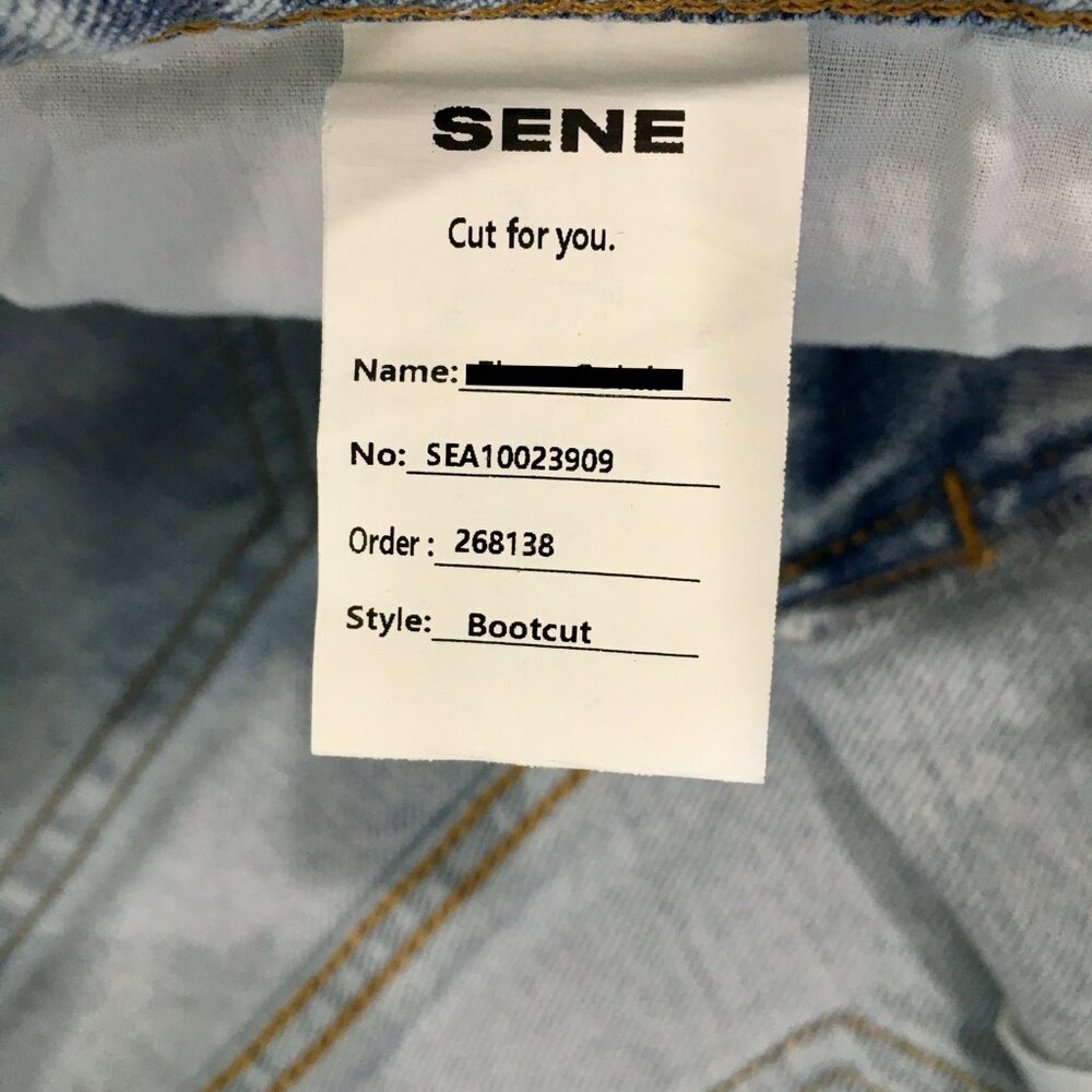 Nwot Sene Studios Light Wash Bootcut 5 Pocket Bespoke Custom Made Denim Jeans View 3
